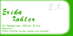 erika kohler business card